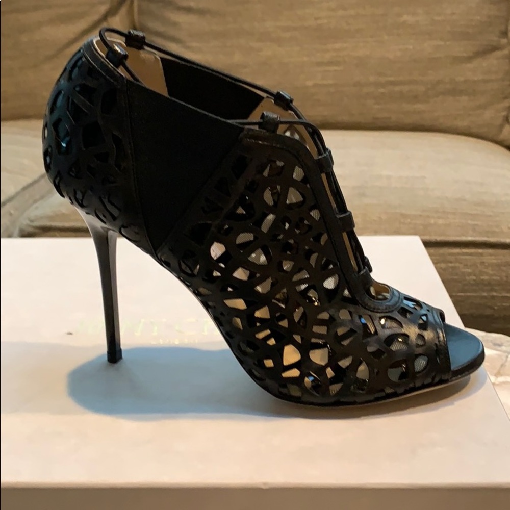 Jimmy Choo NWT Laser Cut Peep Toe Bootie 38 - Picture 2 of 13